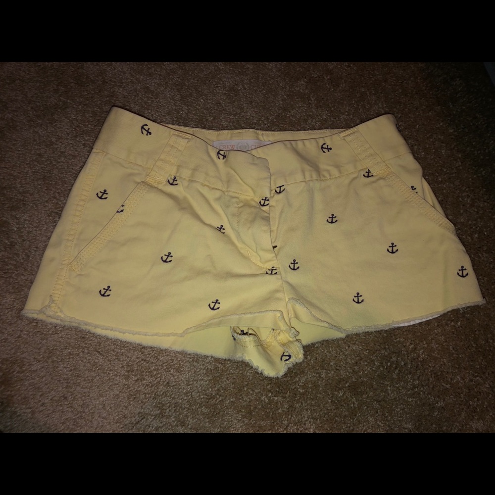 J. Crew yellow shorts with anchors